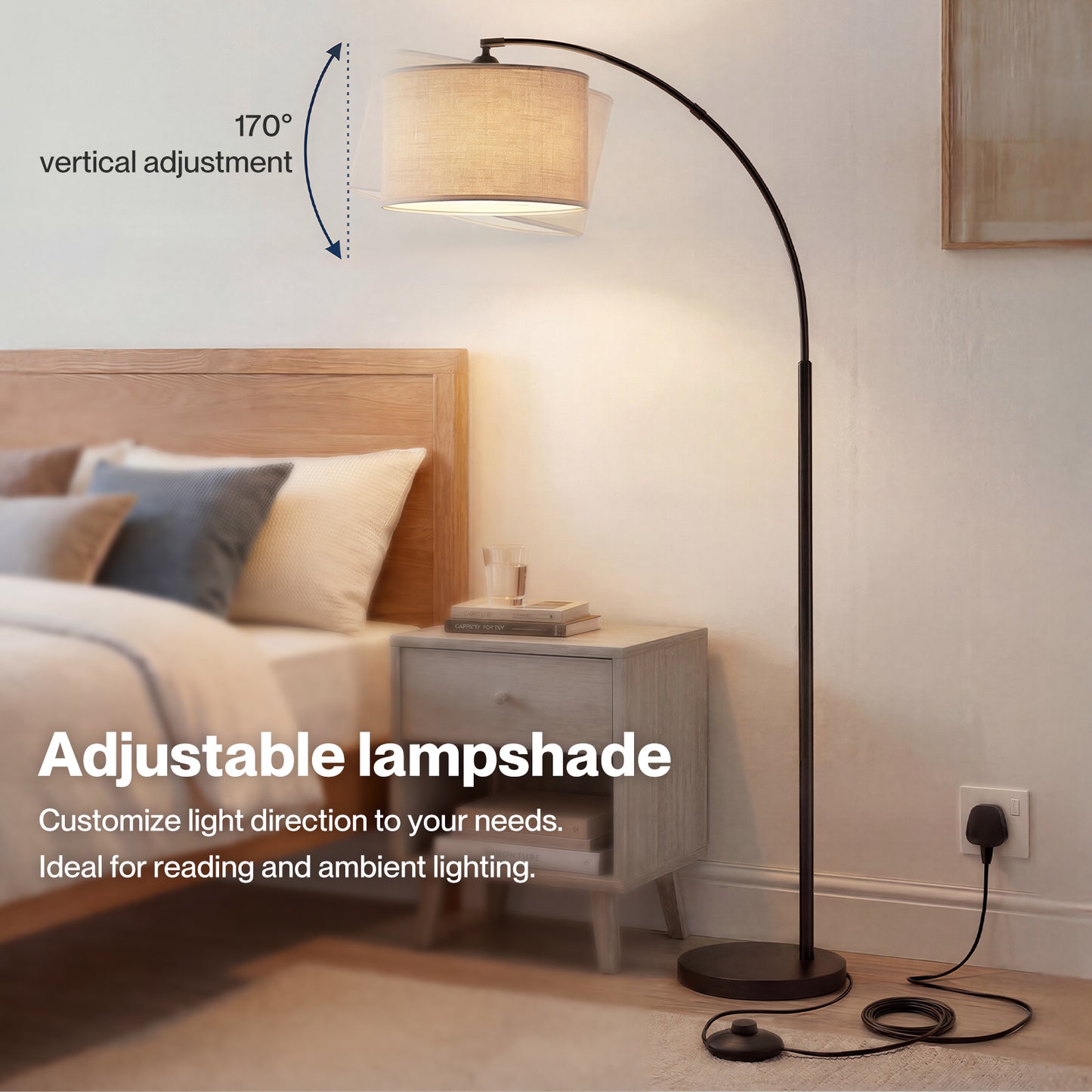 Emitto Standard Floor Lamp Dimmable Standing Lamp Smart Control Adjustable Timer