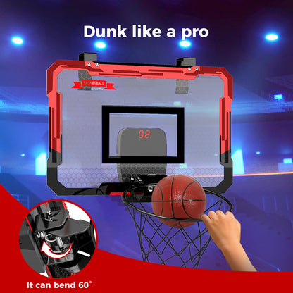 Dekko Mini Basketball Hoop Door Indoor Game with Led & 4 Balls Automatic Scoring