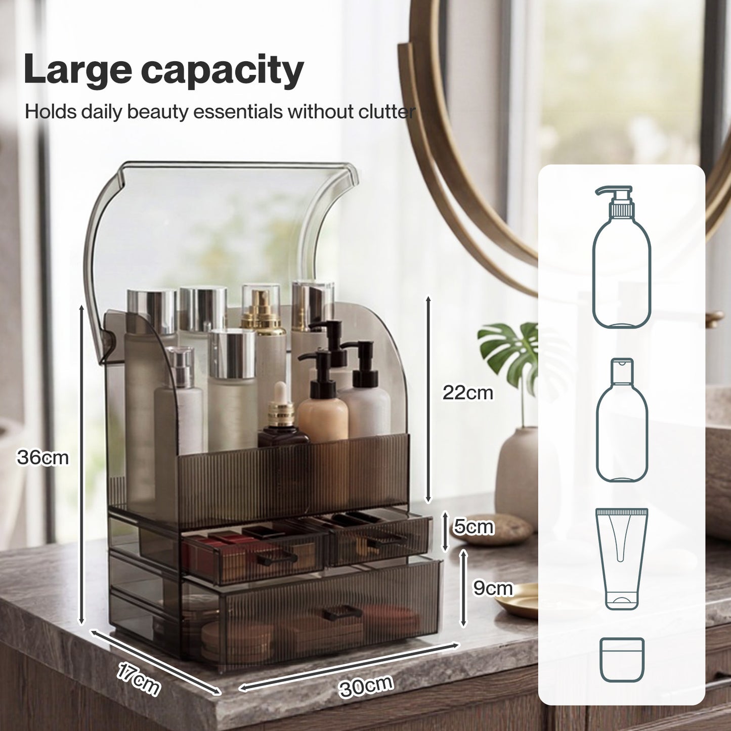 ilus Makeup Storage Organiser Acrylic Cosmetics Organizer Beauty Storage Box