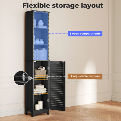 Levede Tall Bathroom Cabinet Freestanding Slim Bathroom Storage Cupboard Unit