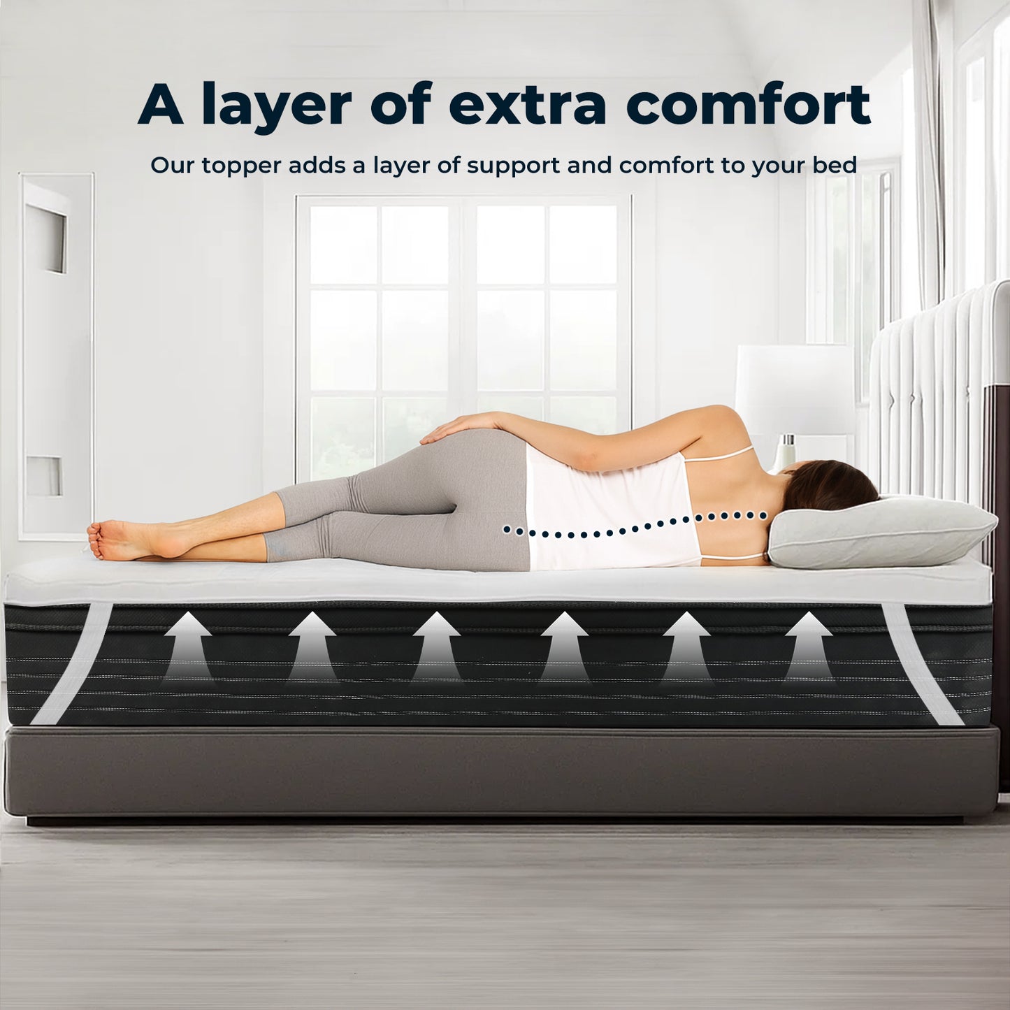 Lavio Mattress Topper Single 10CM Deep Washable Thick Soft Microfibre with Strap