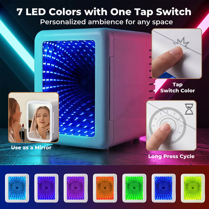Spector Portable Camping Fridge Freezer  Heat & Cool  7 LED Lights  White