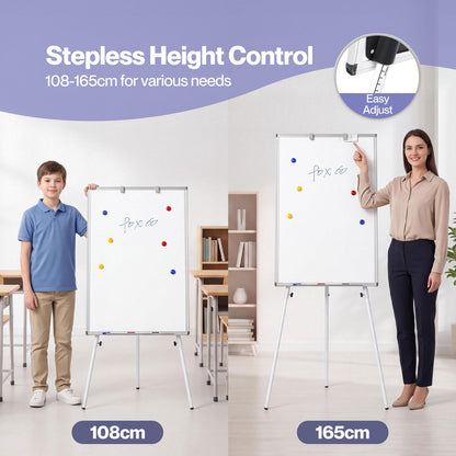 Levede Magnetic Whiteboard with Foldable Tripod Dry Erase For Office White