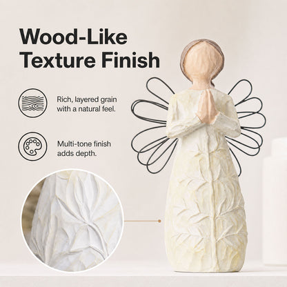 Levede Resin Thank You Gift Figurines Willow-Inspired White For Shelf Decor