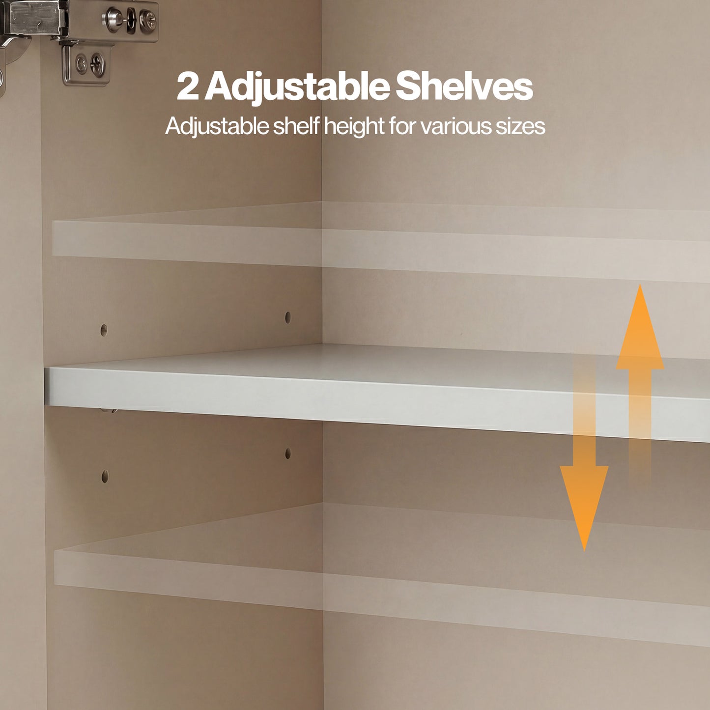 Levede Slim Bathroom Cabinet Tall Fluted Storage Cupboard Adjustable Shelf Cream