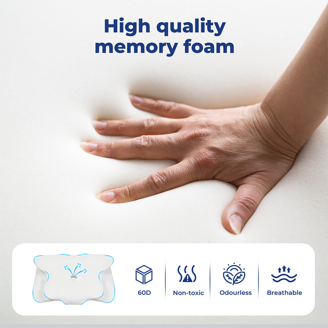 Lavio Contour Orthopedic Pillow Memory Foam Ergonomic Cervical Neck Pain Relief