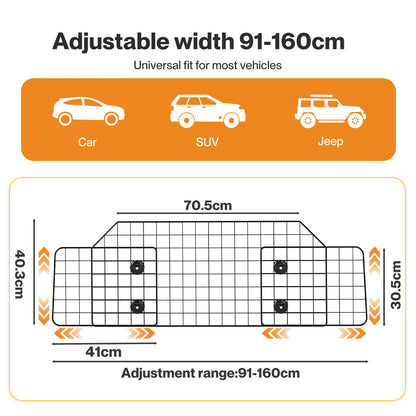 Skylos Dog Car Barrier Universal Pet Barrier Guard Adjustable Safety Travel