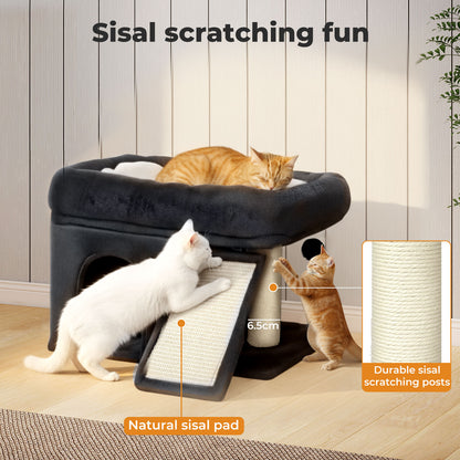 Skylos Cat Tree Tower Big Perch Bed Spacious Condo with Sisal Scratching Post