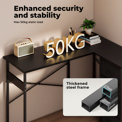 Levede L-shaped Office Desk Corner Computer Table with Storage USB Power Charing