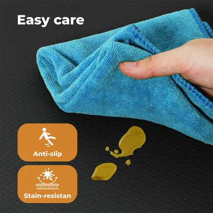 Marlow Kitchen Mat 2PCS Non Slip Woven Rubber Floor Mat Absorbent Runner BLack