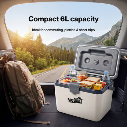 Mountview Cool Box 6L Portable Cooler Food Drinks Camping Beach Picnic White