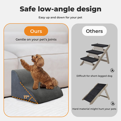 Skylos 2 Step Dog Ramp Pet Stairs for Small Dogs Bed Sofa Foam Non-Slip Washable
