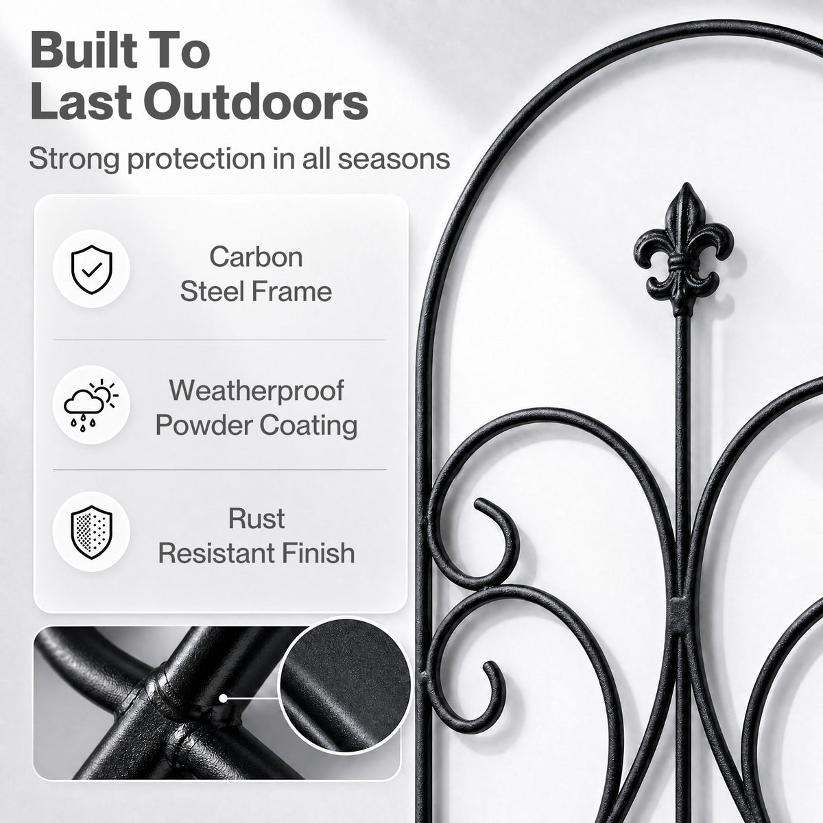 Mountview Fence Dog Fence Outdoor Garden Fence 5Pc Rustproof Steel Yard Black