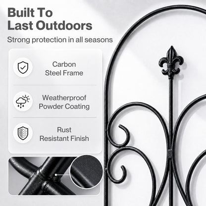Mountview Fence Dog Fence Outdoor Garden Fence 5Pc Rustproof Steel Yard Black