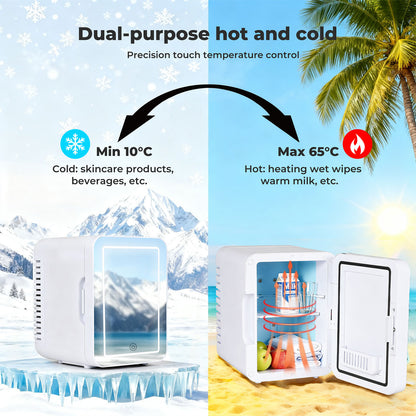 Spector Mini Fridge 5L Portable Small Cooler Warmer LED Makeup Mirror Car Home
