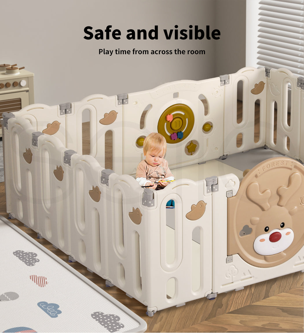 Dekko Baby Playpens Kids Safety Gate Activity Center Toddler Fence Play16 Panels