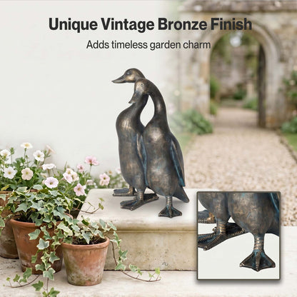 Levede  Outdoor Resin Duck Sculpture Garden Ornaments Patio Yard  Bronze color