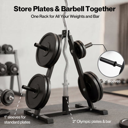 Centra Weight Plate Storage Rack Olympic Plate Holder Gym Weight Stand Tree