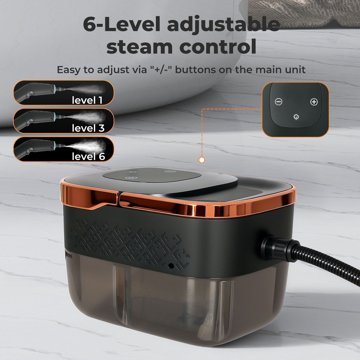 Spector Steam Cleaner Portable Multipurpose Steamer with Tools 6 Level 1600ml