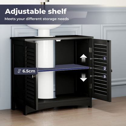 Levede Bathroom Under Sink Cabinet Basin Storage Cupboard Black Vanity Unit