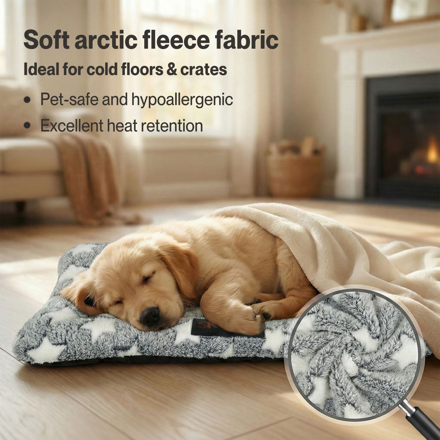 Skylos Dog Bed Arctic Fleece Soft Pet Cushion Mattress Small Dog Puppy Crate Mat