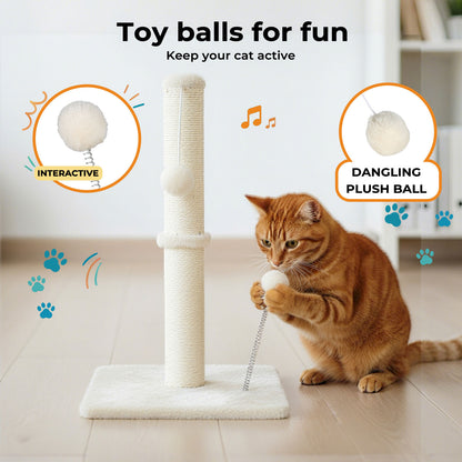 Skylos Cat Scratching Post 54cm Strong Natural Sisal Heavy Duty Scratcher Ball