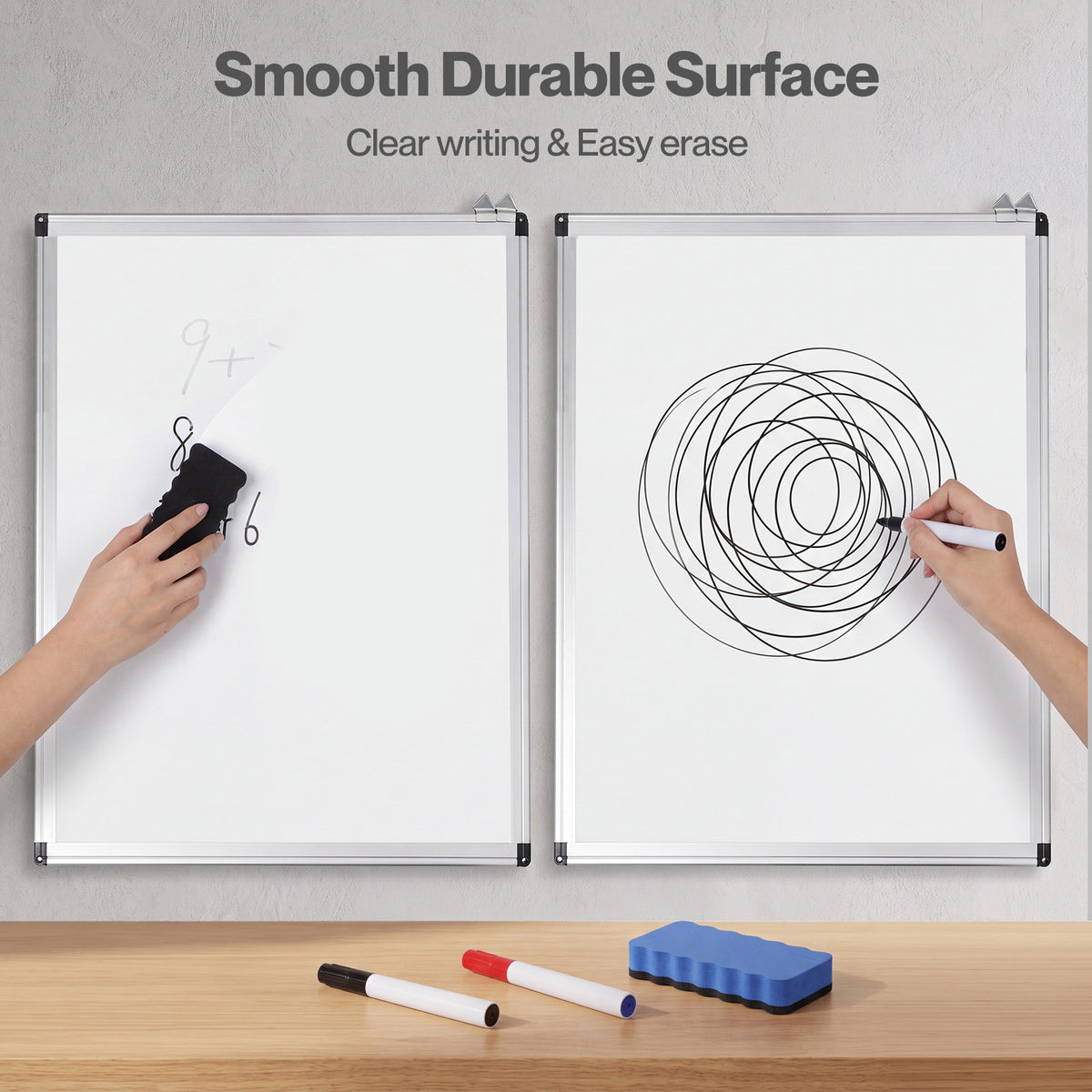 Levede Magnetic Whiteboard Adjustable Wall Mounted Dry Erase Office White