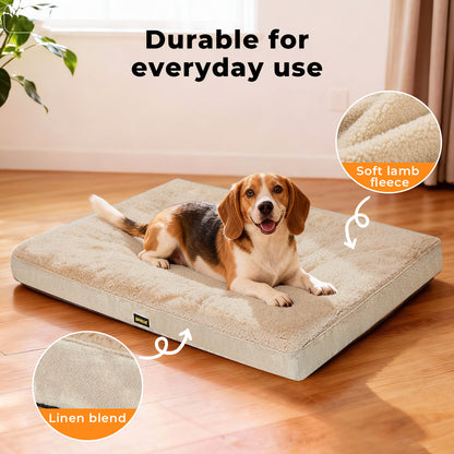 Skylos Pet Bed Large Washable Dog Cushion Crate Mattress Non Slip 90x60cm Soft