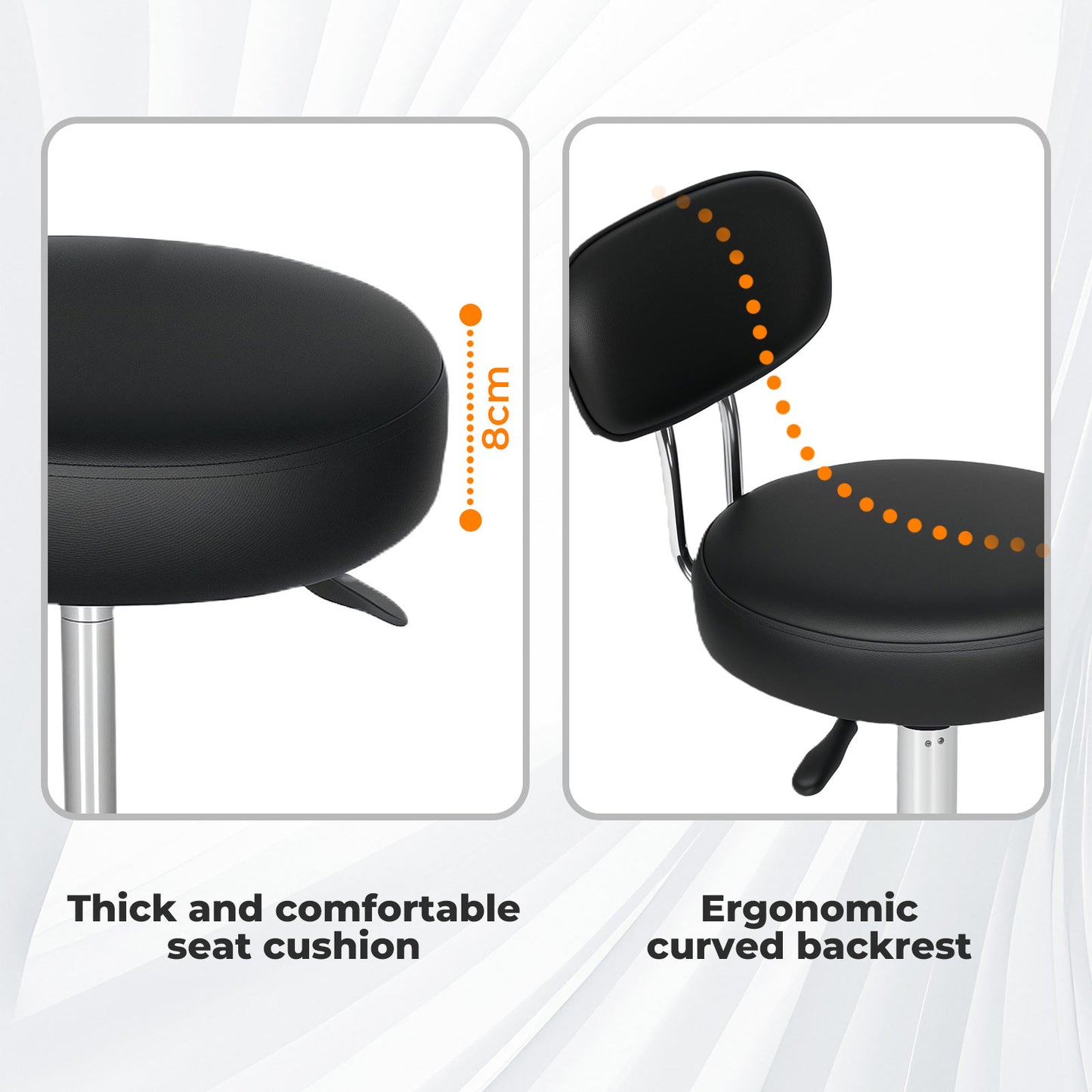 Levede Swivel Drafting Chair Round Rolling Bar Stool Leather Adjustable Office