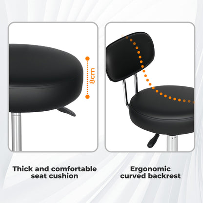 Levede Swivel Drafting Chair Round Rolling Bar Stool Leather Adjustable Office