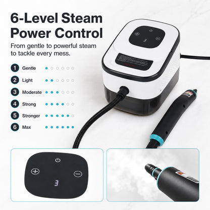 Spector Steam Cleaner Handheld 6 Settings with Tank 105°C Heat For Kitchen White