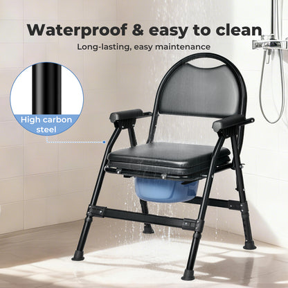 Levede Commode Toliet Chair for Disabled Folding Adjustable Remmoveable Seat