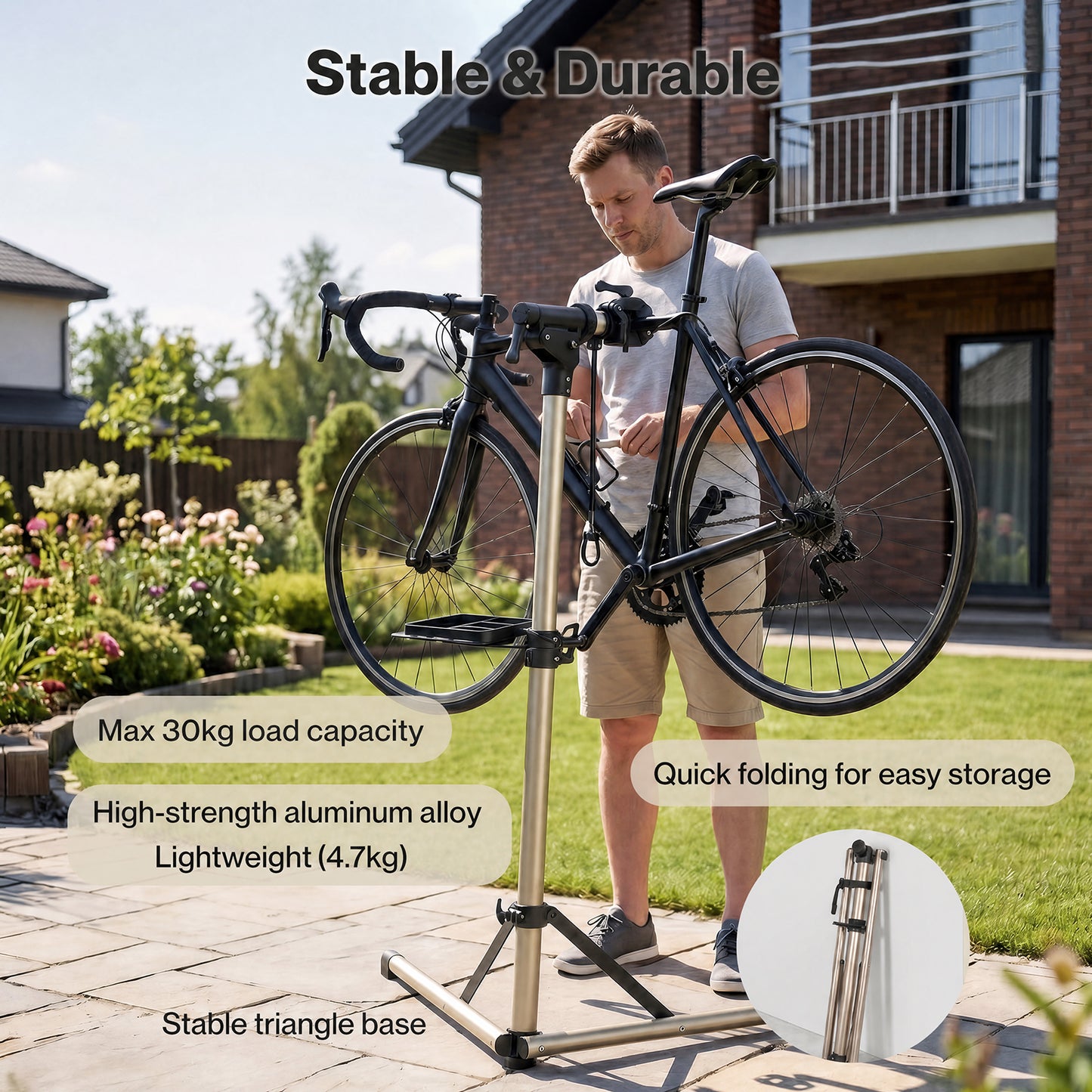 MONVELO Bike Repair Stand Adjustable Bicycle Maintenance Station Rack Folding