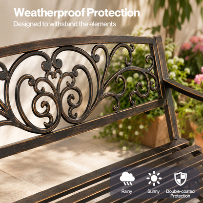 Levede Garden Bench Butterfly Cast Iron Outdoor Bench 300kg Metal Bronze