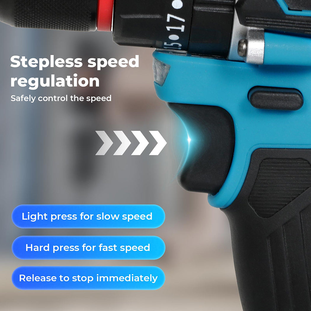 Traderight 96 in 1 Cordless Electric Drill Set Driver Screwdriver Rechargeable
