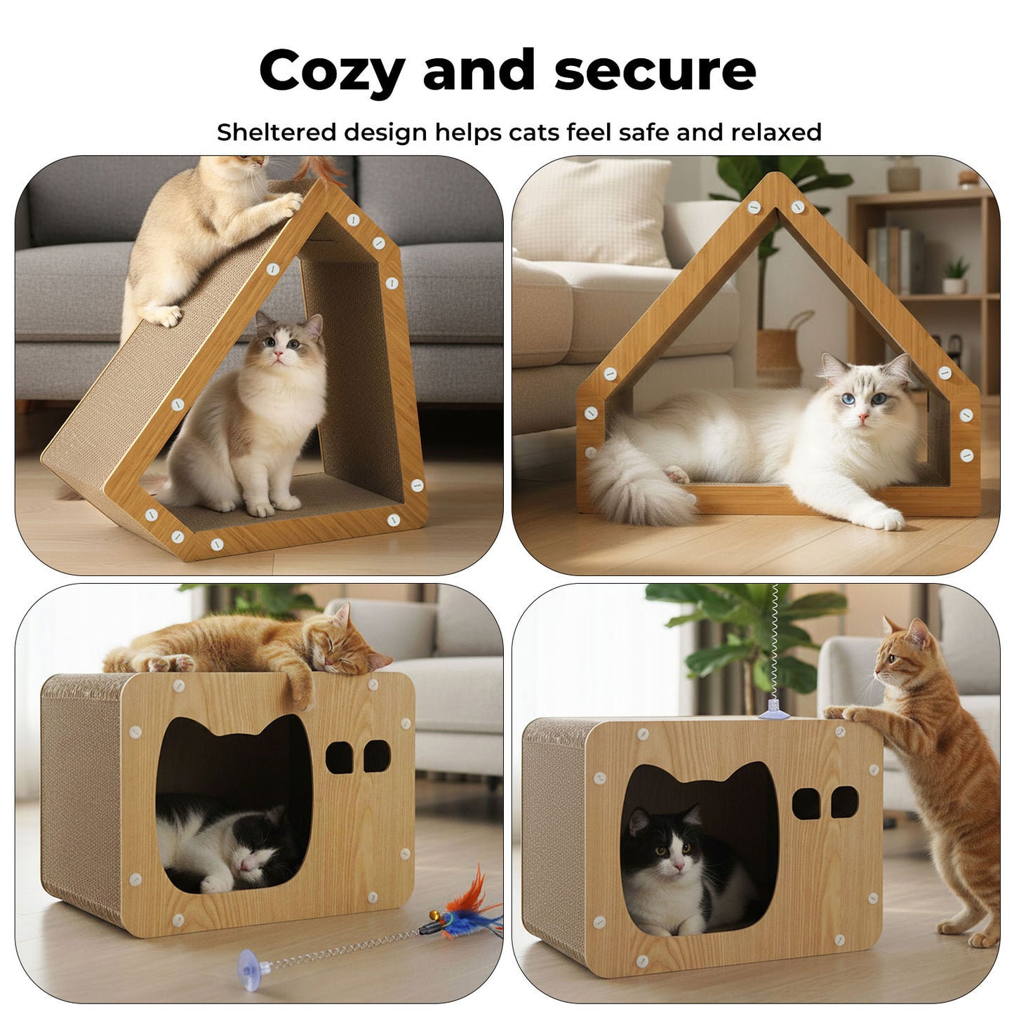 Skylos Cat Scratching Board Durable Recyclable Cardboard Scratcher Lounge Bed