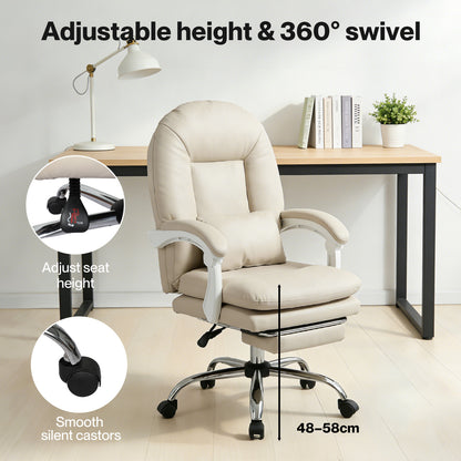 Levede Office Chair Ergonomic Executive Chair Heavy Duty  155°Reclining Leather
