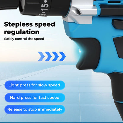 Traderight 2 Battery 21V Cordless Drill Combi Driver Electric Screwdriver Set