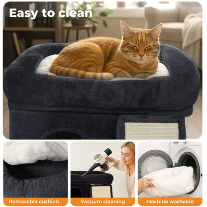 Skylos Cat Tree Tower Big Perch Bed Spacious Condo with Sisal Scratching Post