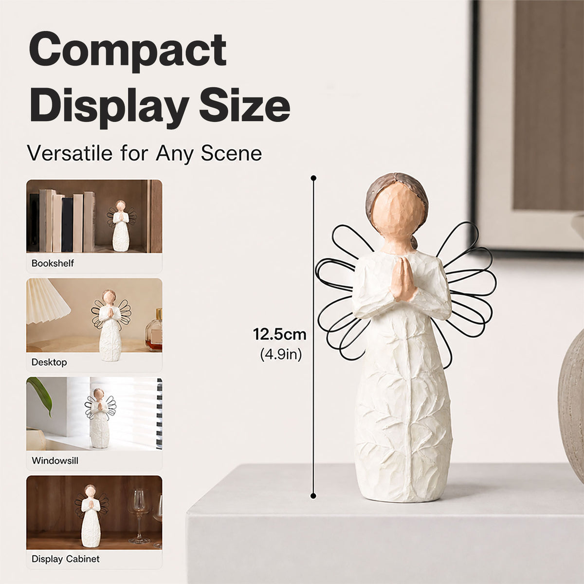 Levede Resin Thank You Gift Figurines Willow-Inspired White For Shelf Decor