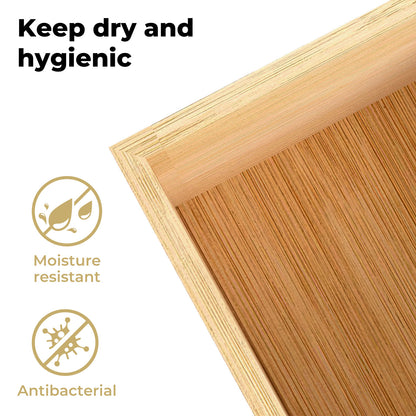 Toque 5 Pcs Bamboo Drawer Organizer Multi-Use Storage Box with Removable Divider