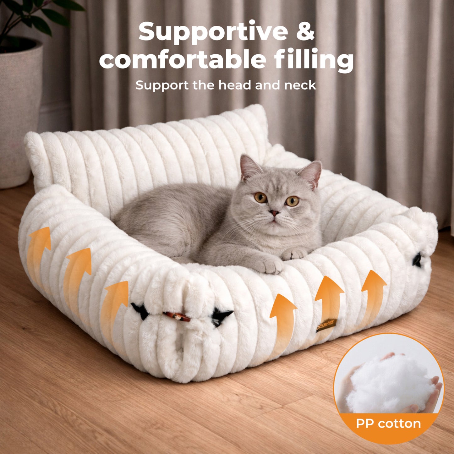 Skylos Pet Sofa Couch Bed for Cats Small Dog Washable Expandable Soft Deep Sleep