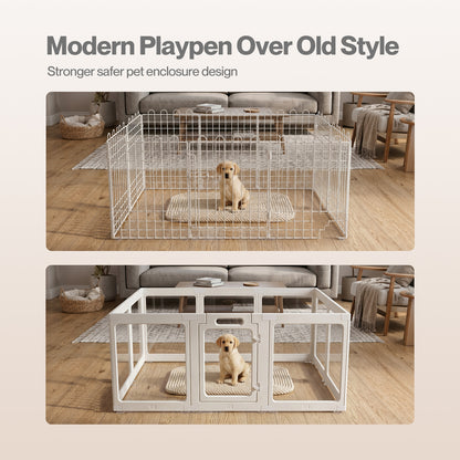 Skylos Dog Pen  Transparent Dog Playpen  153x102x60cm  HDPE Acrylic  White