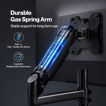 Levede Single Monitor Arm Adjustable Desk Mount with Cable Management Black