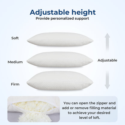 Lavio Side Sleeper Pillow Shreded Memory Foam Adjustable Comfort Bounce Back