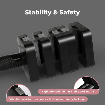Centra A Pair 2.8KG-10KG Adjustable Dumbbells With Metal Weight Block Set Black
