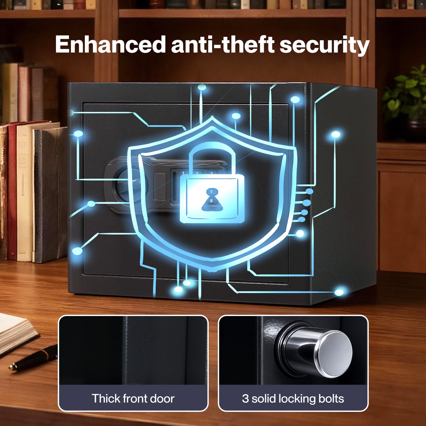 Levede Safe Box Digital Home Office Security Fireproof Code Emergency Key 31L