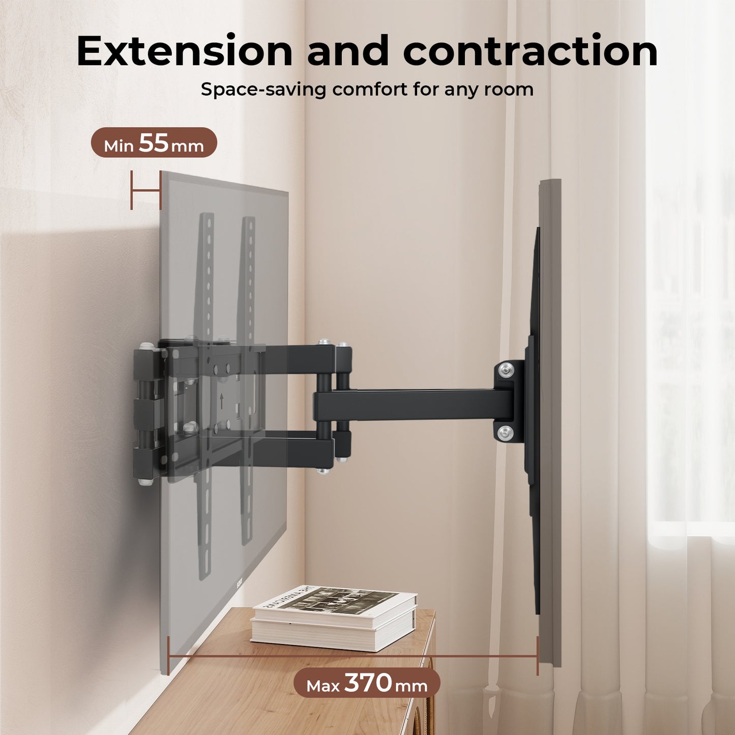 Levede TV Wall Bracket Full Motion Swivel Tilt for 32 40 42 46 50 55 65" TV