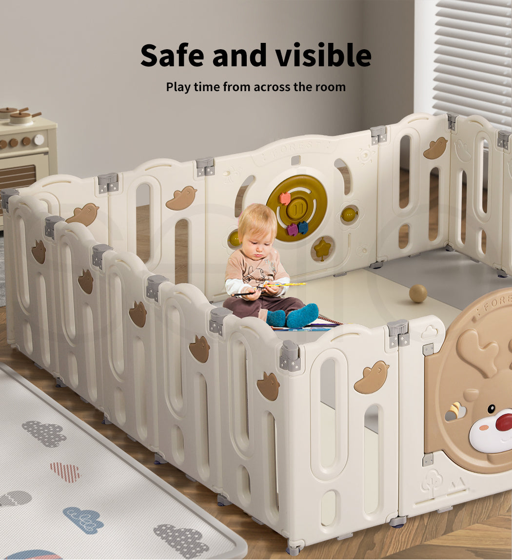 Dekko Kids Playpen Baby Safety Gate Toddler Play Game Toy Foldable Panels