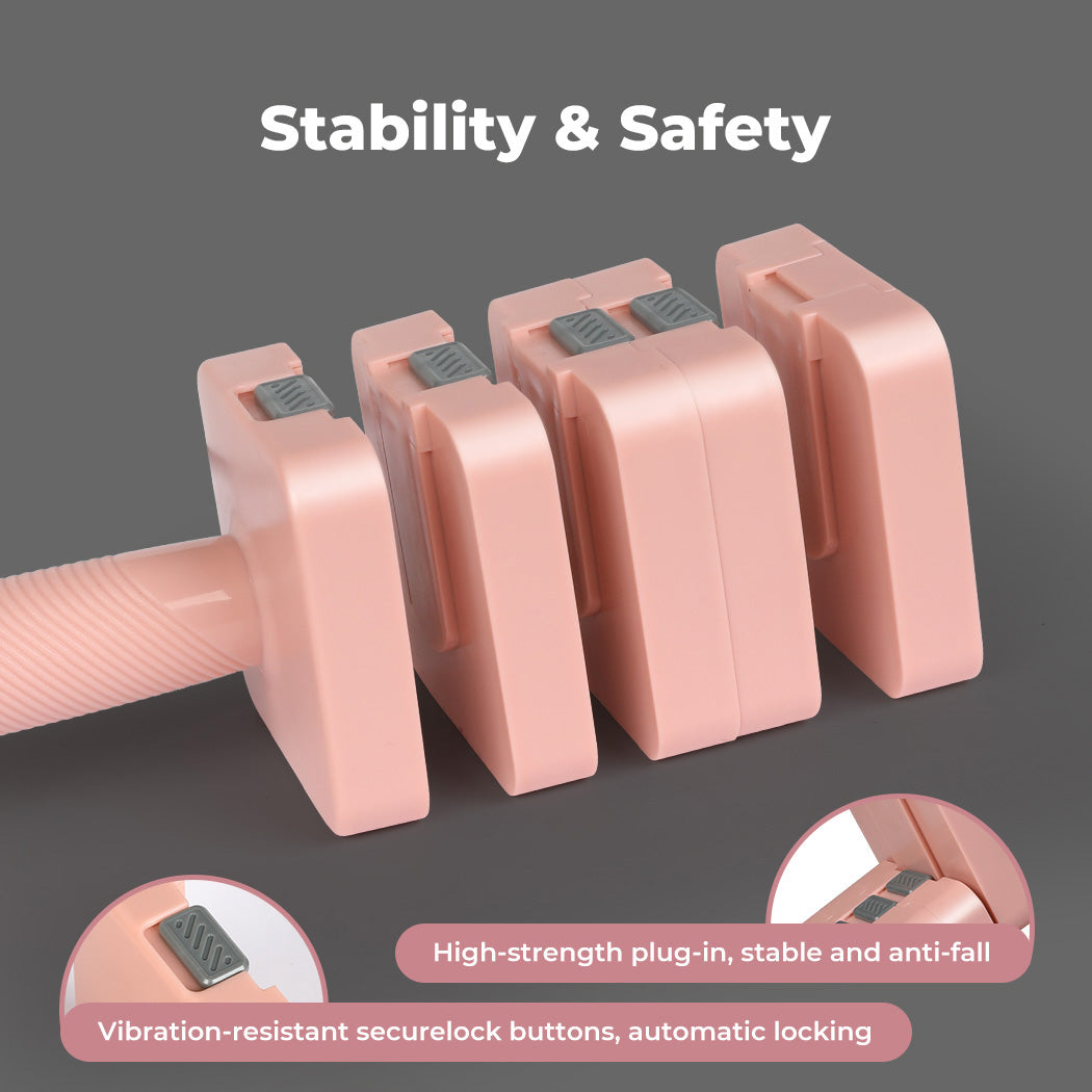 Centra Pair Adjustable Dumbbells Set 2.8KG-10KG Metal Weight Block Home Gym Pink